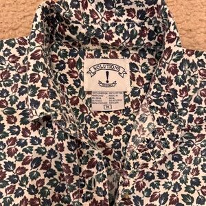 Vintage 90’s Button Up Leaf Print European Countryside Earthy Grandmacore Sz M